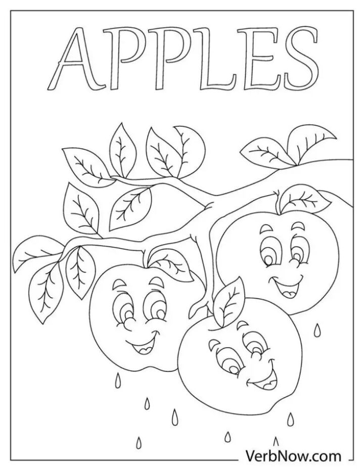 20 Free Apple Coloring Pages for Kids and Adults