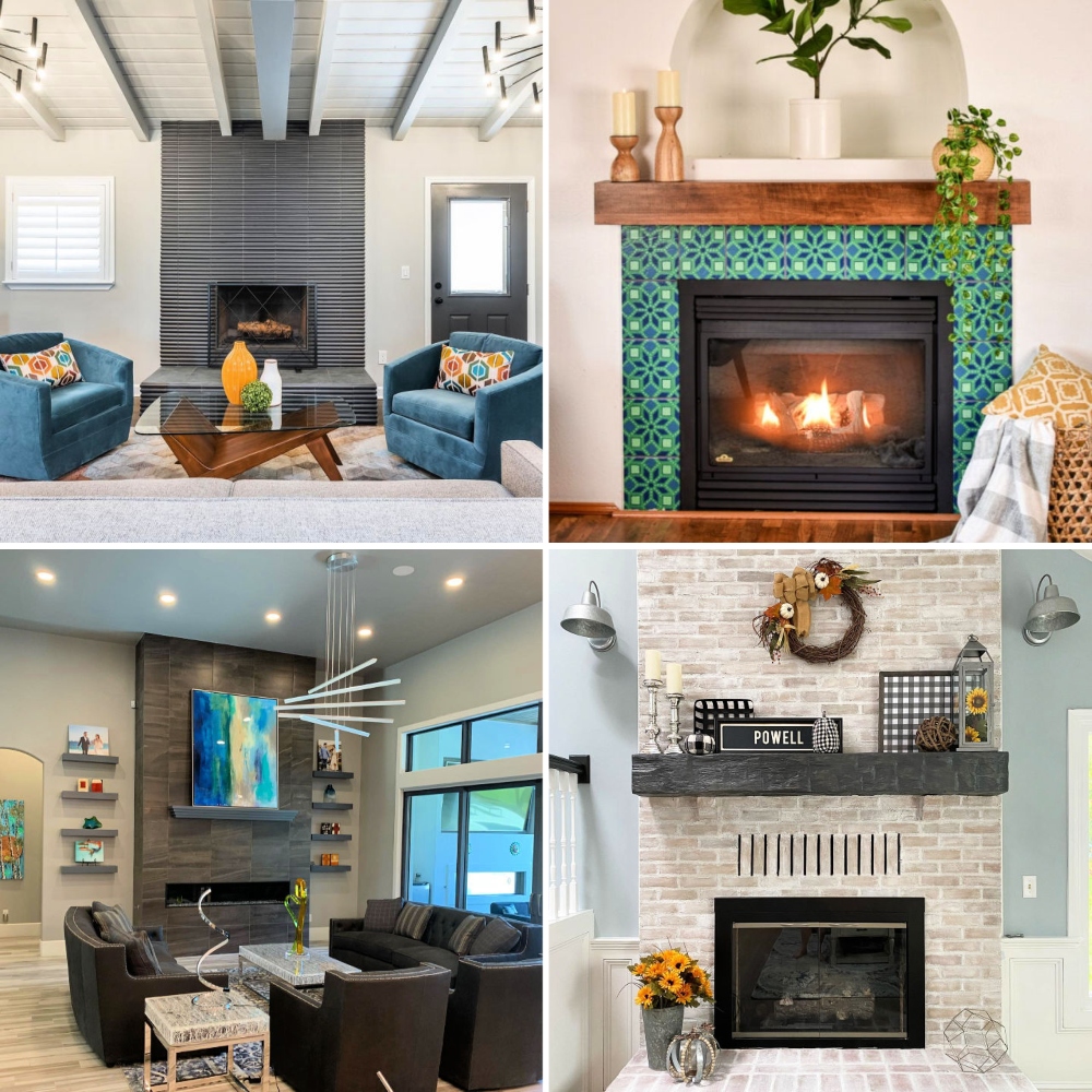 30 Fireplace Tile Ideas That Are Pretty and Practical - Blitsy