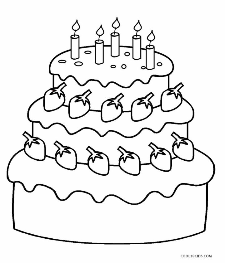 20 Free Cake Coloring Pages for Kids and Adults - Blitsy