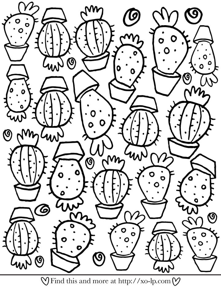 10 Adorable Cactus Printable Coloring Pages for Adults: Unwind with Nature's Prickly Charm