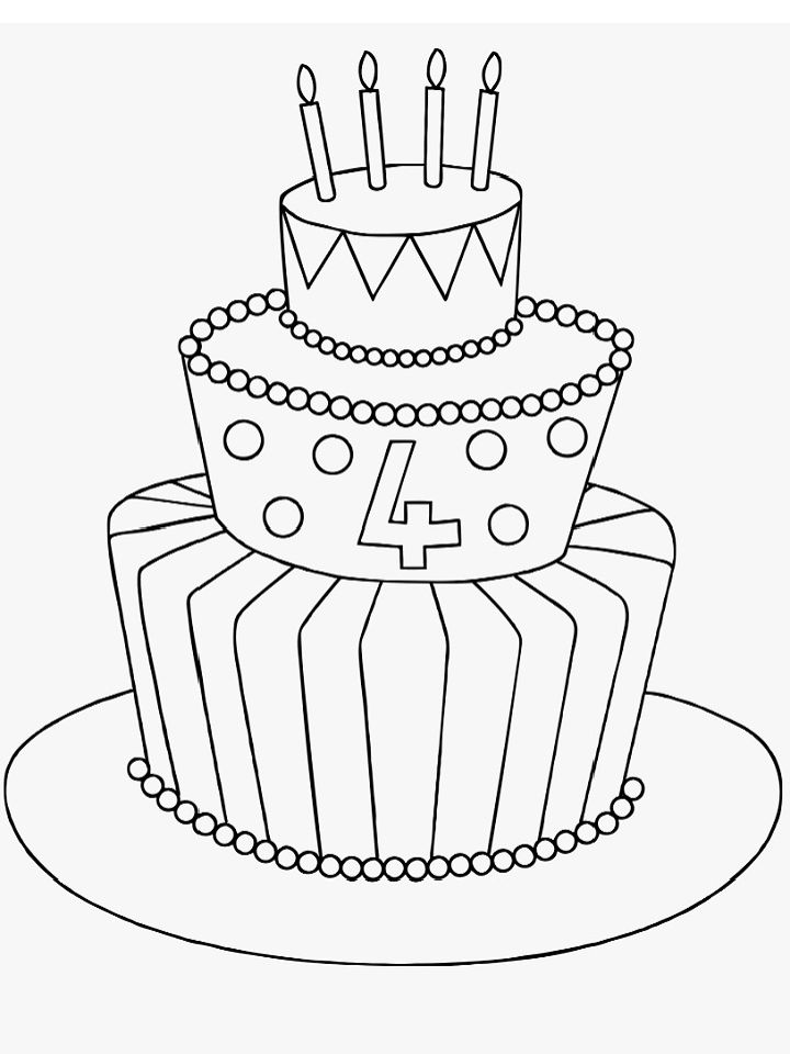 20 Free Cake Coloring Pages for Kids and Adults - Blitsy