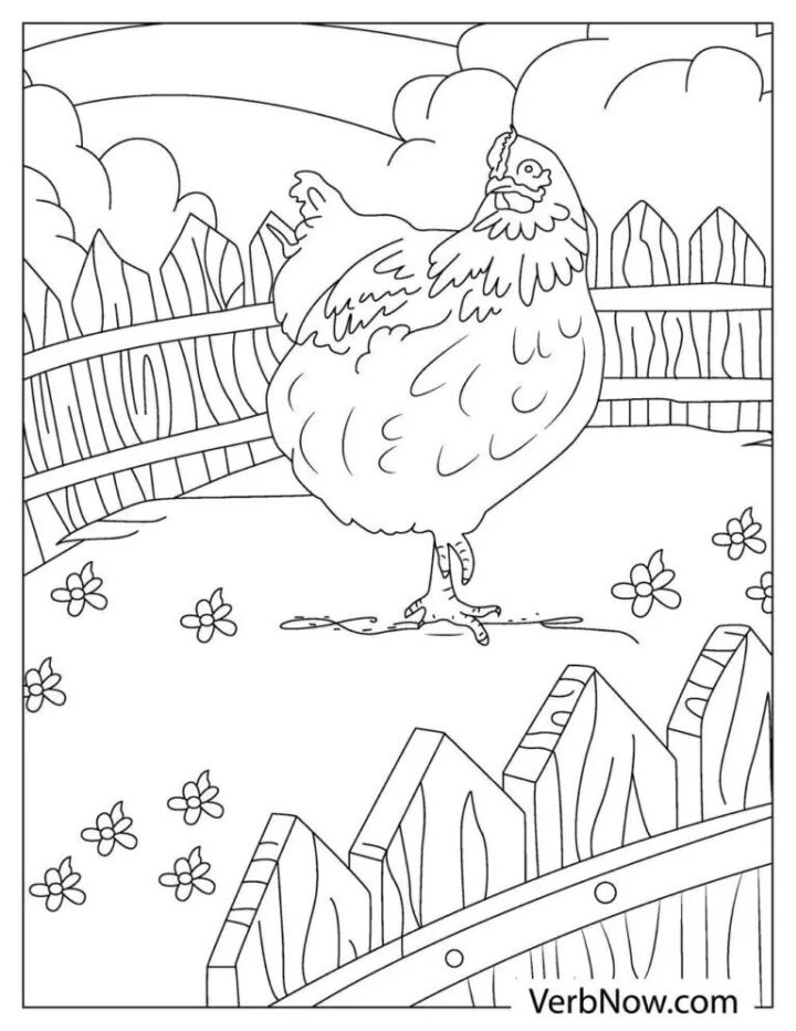 20 Free Chicken Coloring Pages for Kids and Adults - Blitsy