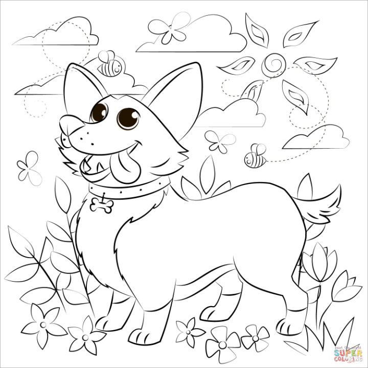 20 Cute Corgi Coloring Pages (Free Printable) - Blitsy