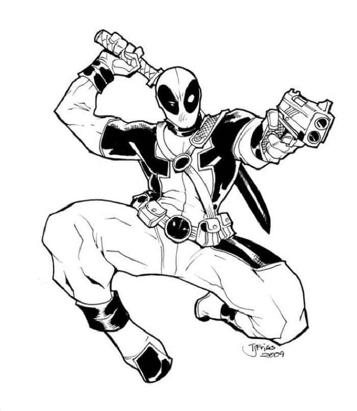20 Free Deadpool Coloring Pages for Kids and Adults