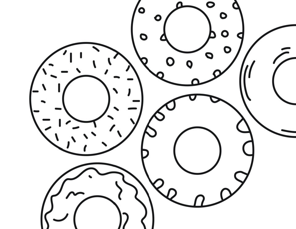 25 Free Donut Coloring Pages for Kids and Adults - Blitsy