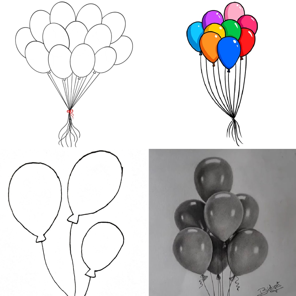Easy Hot Air Balloon drawing  YouTube