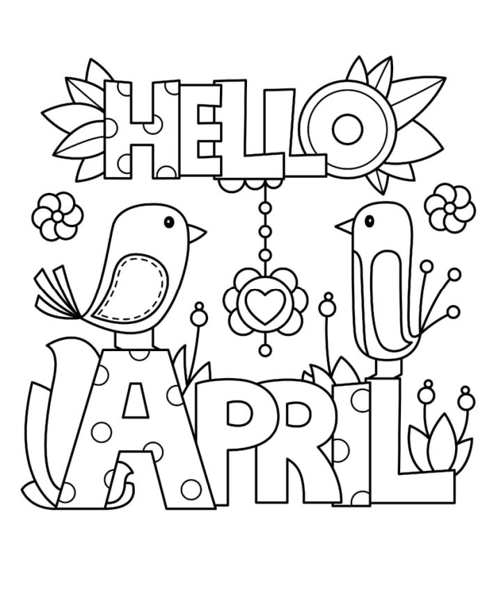 20 Free April Coloring Pages for Kids and Adults - Blitsy