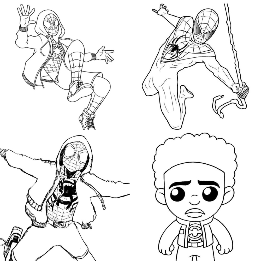 20 Free Miles Morales Coloring Pages for Kids and Adults