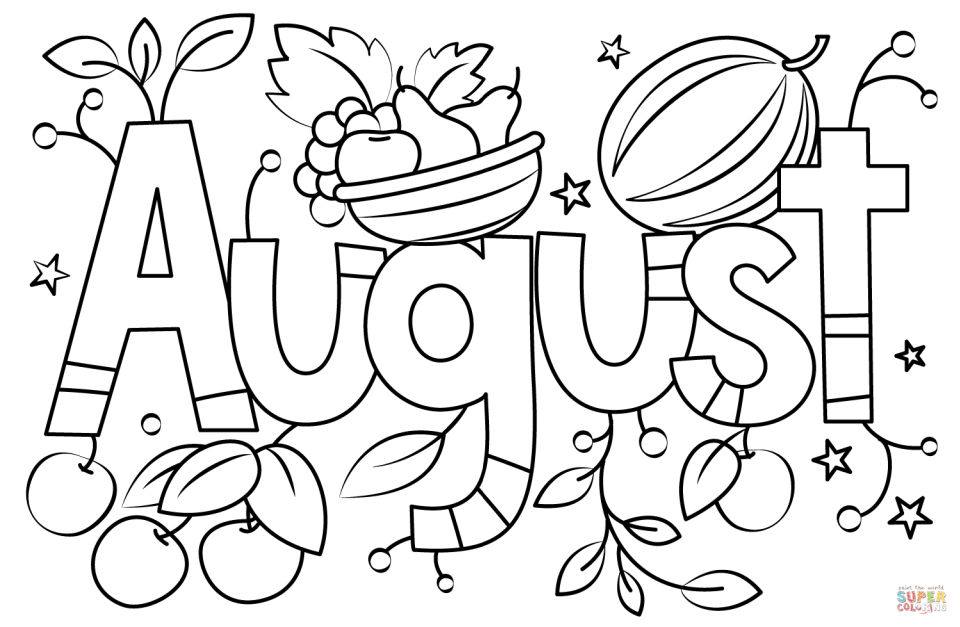 15 Free August Coloring Pages for Kids and Adults