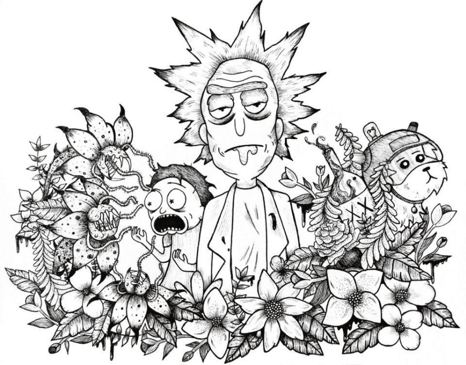 15 Free Rick and Morty Coloring Pages for Kids and Adults