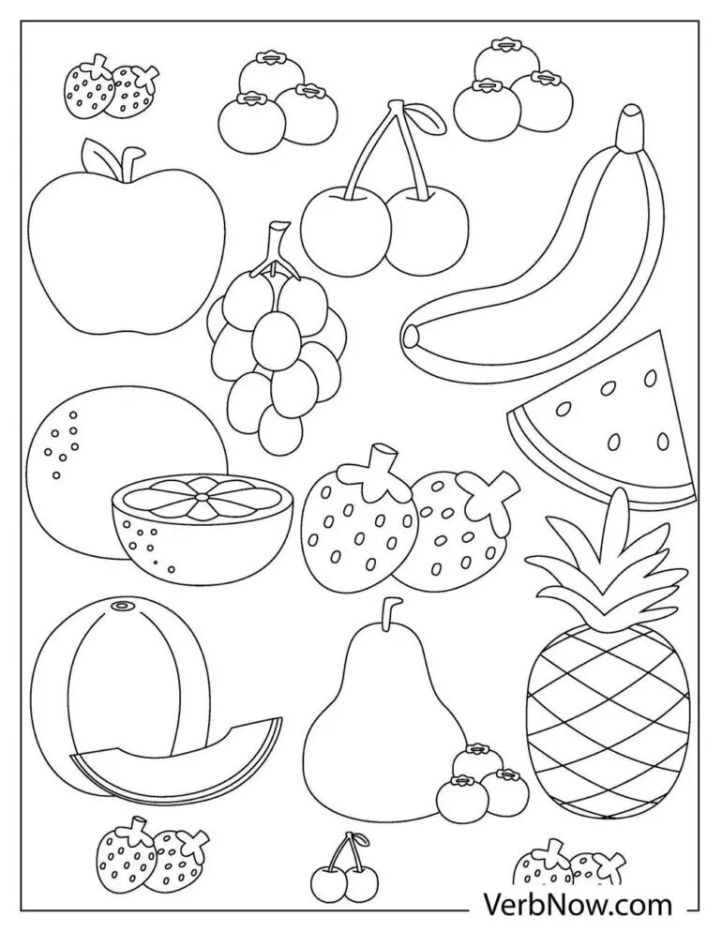 25 Free Fruit Coloring Pages for Kids and Adults