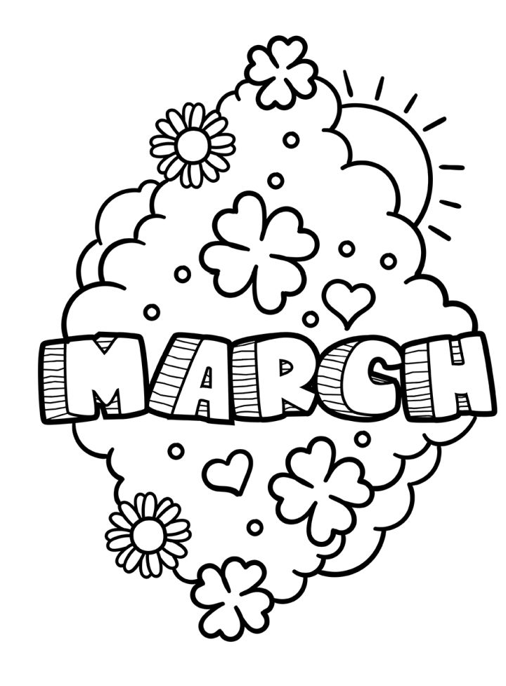 20 Free March Coloring Pages for Kids and Adults