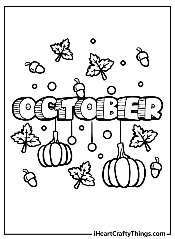 20 Free October Coloring Pages for Kids and Adults