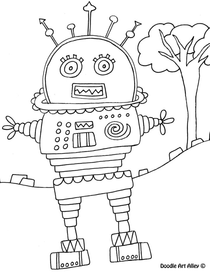 25 Free Robot Coloring Pages for Kids and Adults