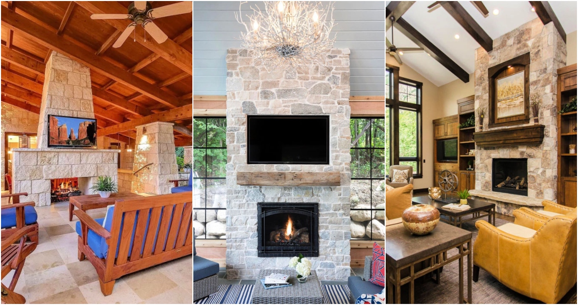 25 Impressive Stone Fireplace Ideas to Upgrade Your Home - Blitsy