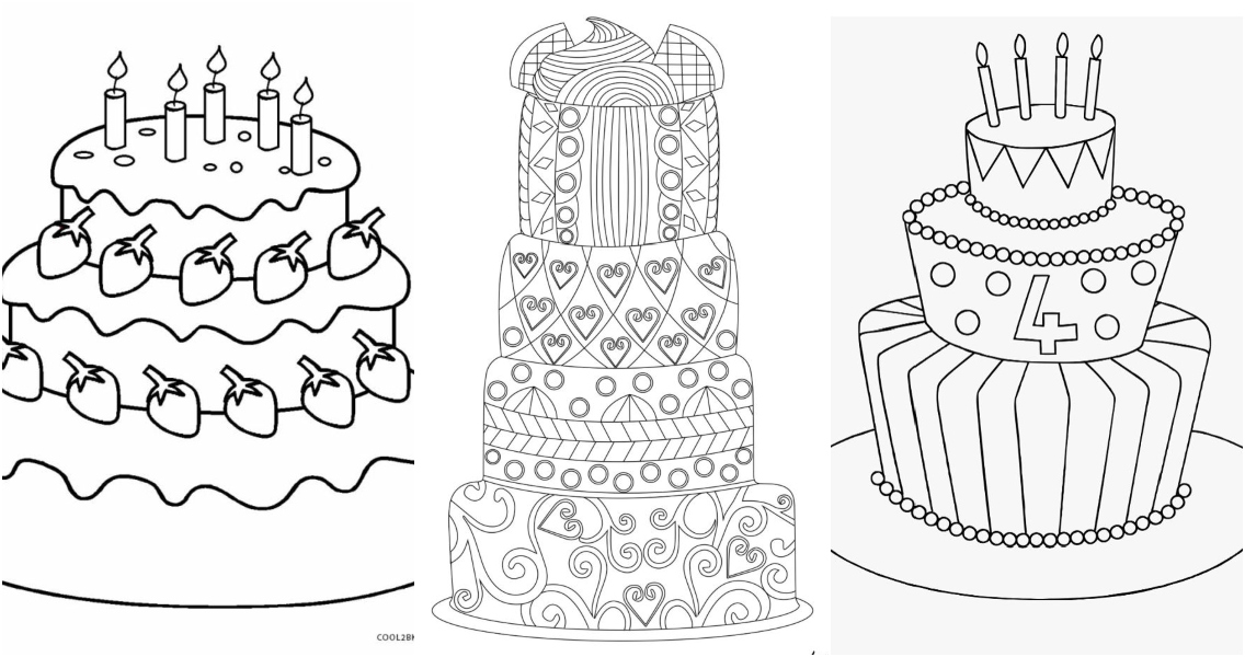 20 Free Cake Coloring Pages for Kids and Adults - Blitsy