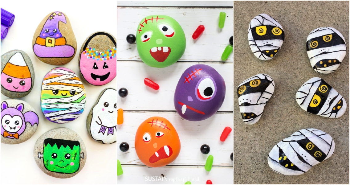 25 Easy Halloween Painted Rocks Halloween Rock Ideas