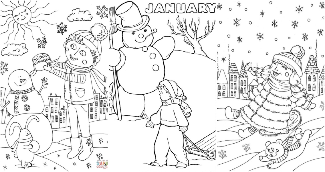 January Coloring Pages For Adults Printable