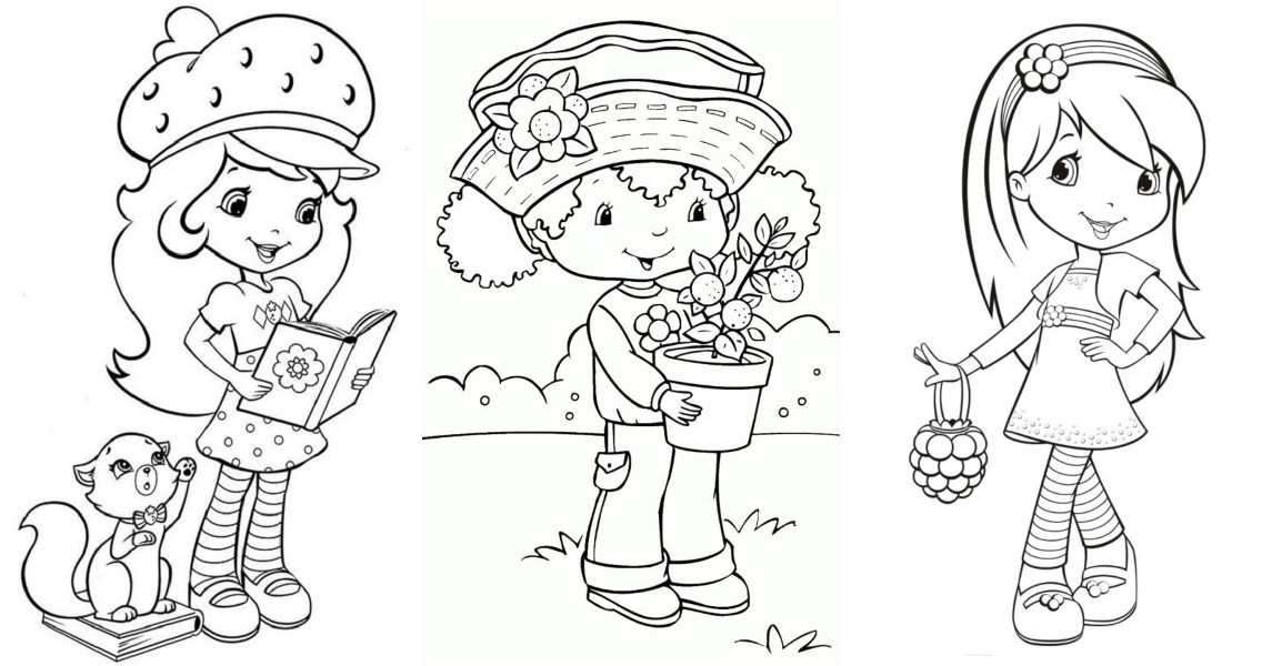 coloring pages of plum pudding strawberry shortcake