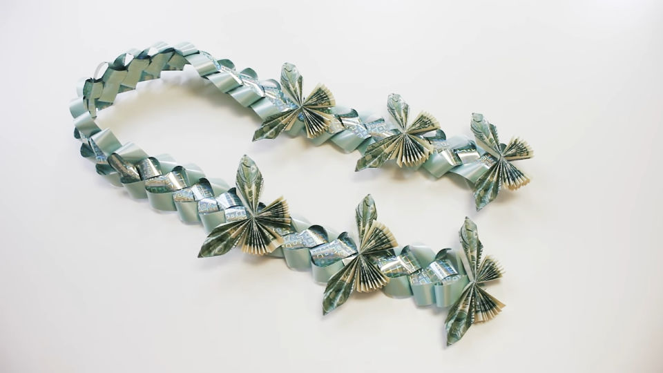 How to Make a Money Lei - Step by Step Guide - Blitsy - How To Make A Butterfly Money Lei
