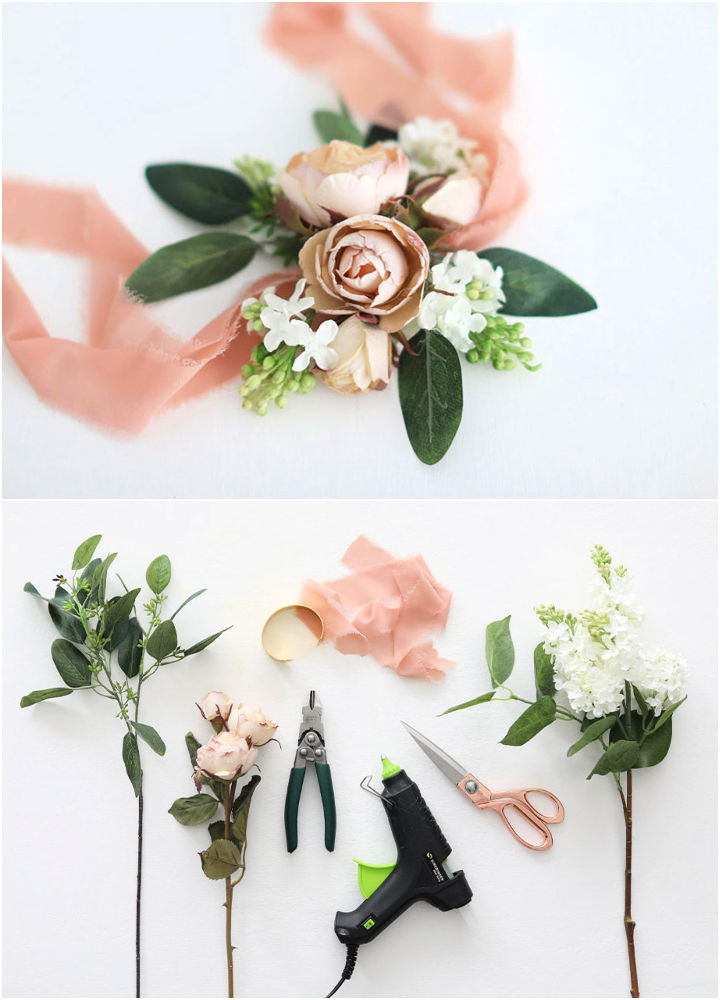 Diy Corsage With Fake Flowers
