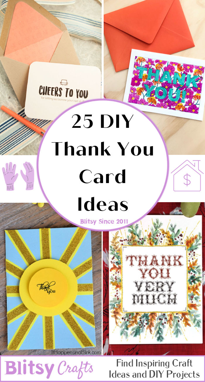 25 Homemade DIY Thank You Cards Ideas Blitsy