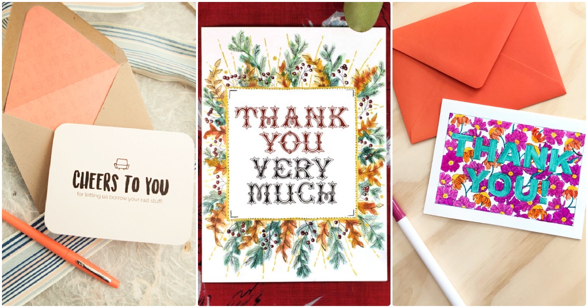 25 Homemade DIY Thank You Cards Ideas Blitsy