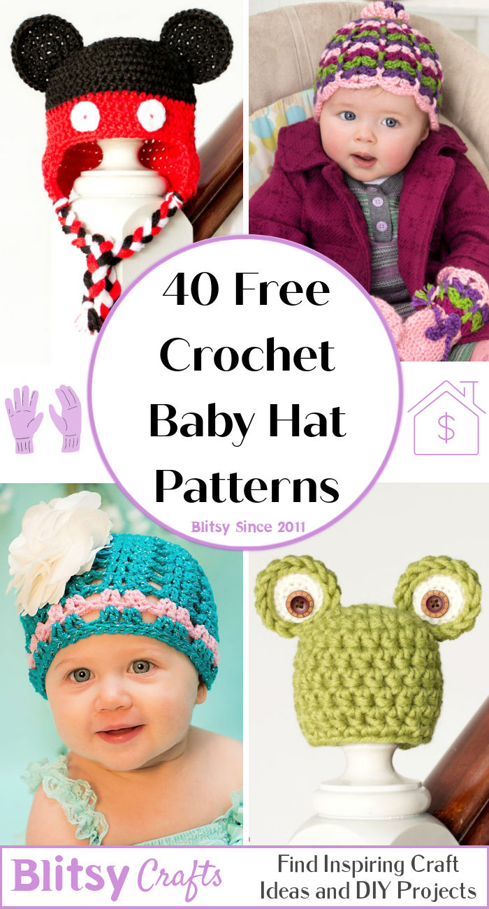 40 Free Crochet Baby Hat Patterns (All Sizes Pattern)