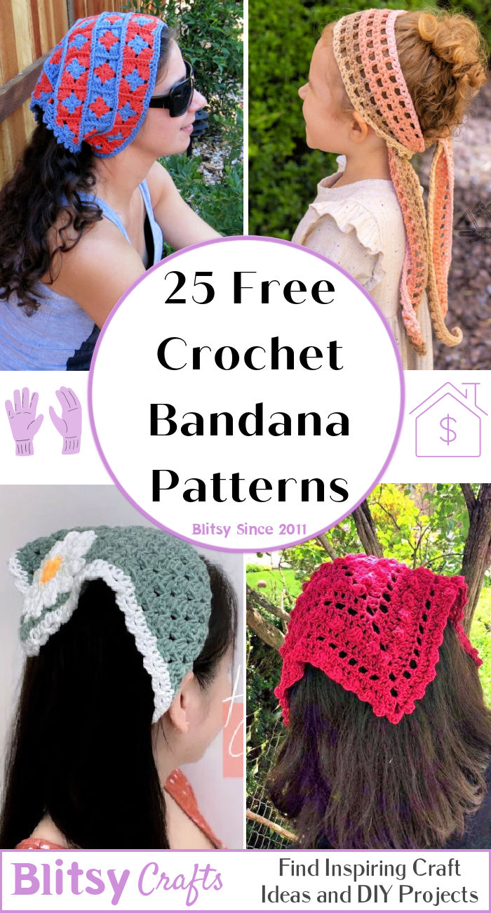 25 Free Crochet Bandana Patterns (Head Scarf Pattern)