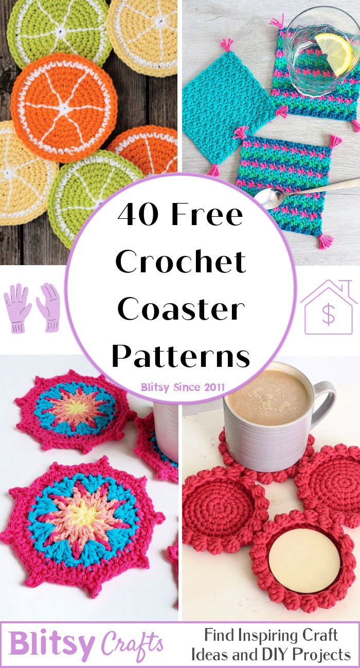 40 Free Crochet Coaster Patterns (Coasters Pattern PDF)