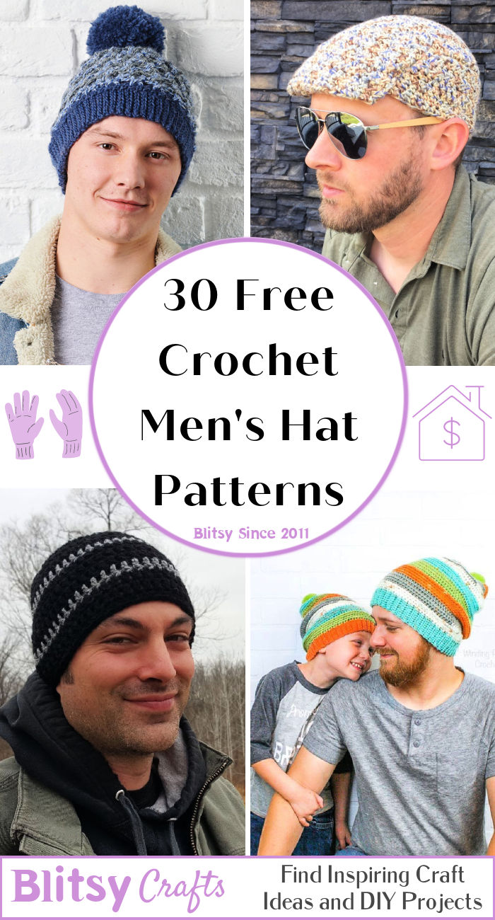 30 Free Crochet Hat Patterns for Men (Beanie Pattern)