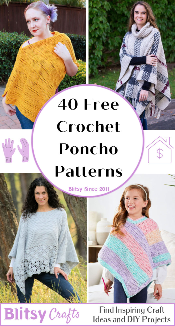 40 Free Crochet Poncho Patterns (Easy PDF Pattern)