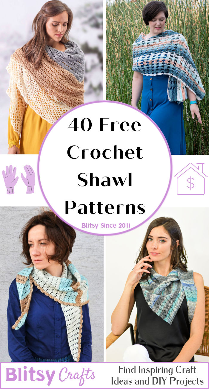 40 Free Crochet Shawl Patterns (Easy PDF Pattern)