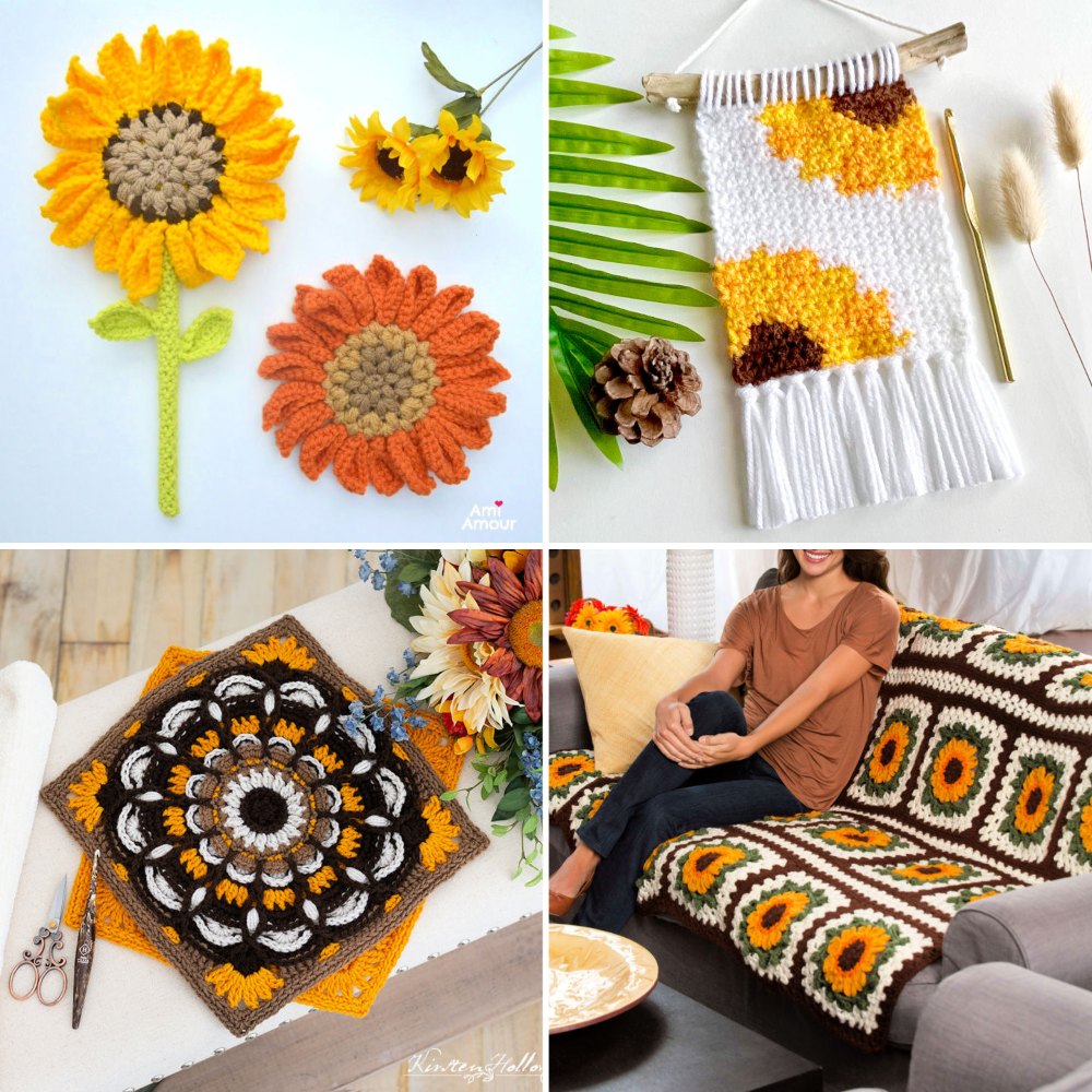 25 Free Crochet Sunflower Patterns Easy PDF Pattern 