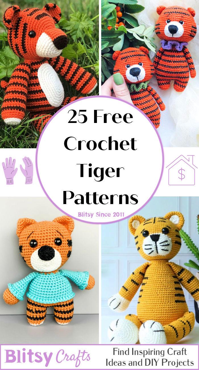 25 Free Crochet Tiger Patterns Amigurumi Pattern   Crochet Tiger Patterns 