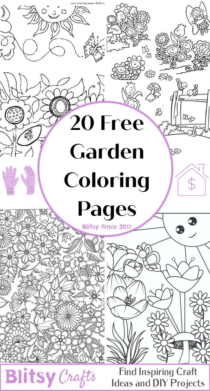 20 Free Garden Coloring Pages for Kids and Adults