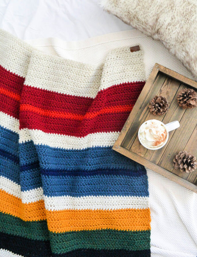 30 Free Striped Crochet Blanket Patterns - Blitsy