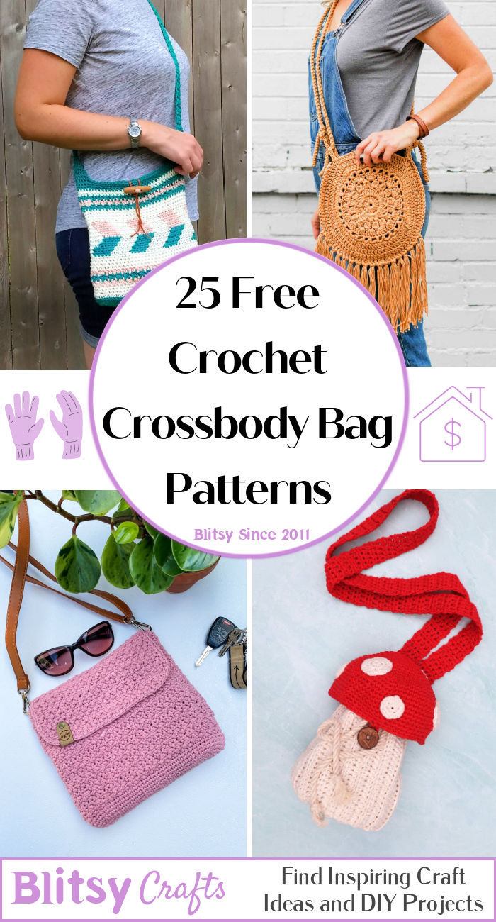 25 Free Crochet Crossbody Bag Patterns - Blitsy