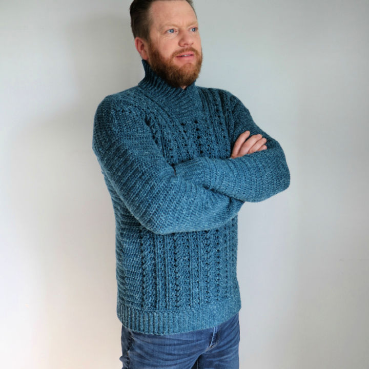 25 Free Crochet Men's Sweater Patterns (Cardigan Pattern) - Blitsy