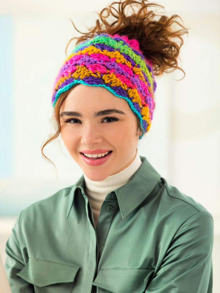 30 Free Crochet Messy Bun Hat Patterns Blitsy