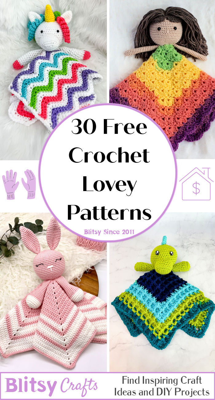 30 Free Crochet Lovey Patterns ( Blanket Pattern) - Blitsy