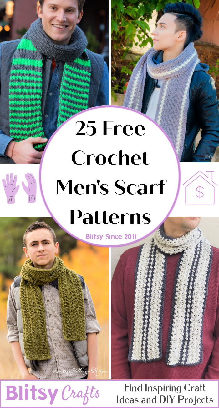 25 Free Mens Crochet Scarf Patterns Easy Pattern Blitsy