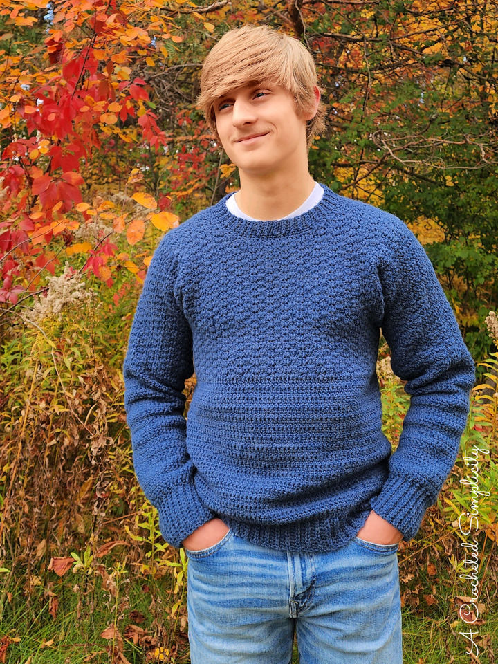 25 Free Crochet Men's Sweater Patterns (Cardigan Pattern) - Blitsy