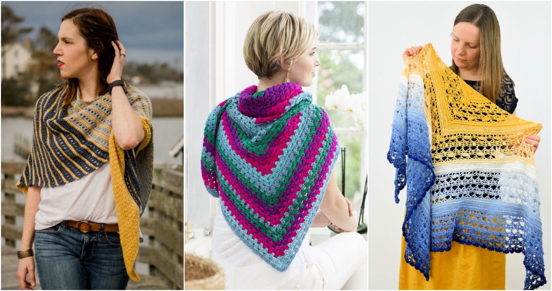 25 Free Crochet Triangle Shawl Patterns for Beginners - Blitsy