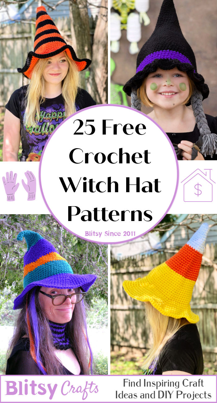 25 Free Crochet Witch Hat Patterns (PDF Pattern) Blitsy