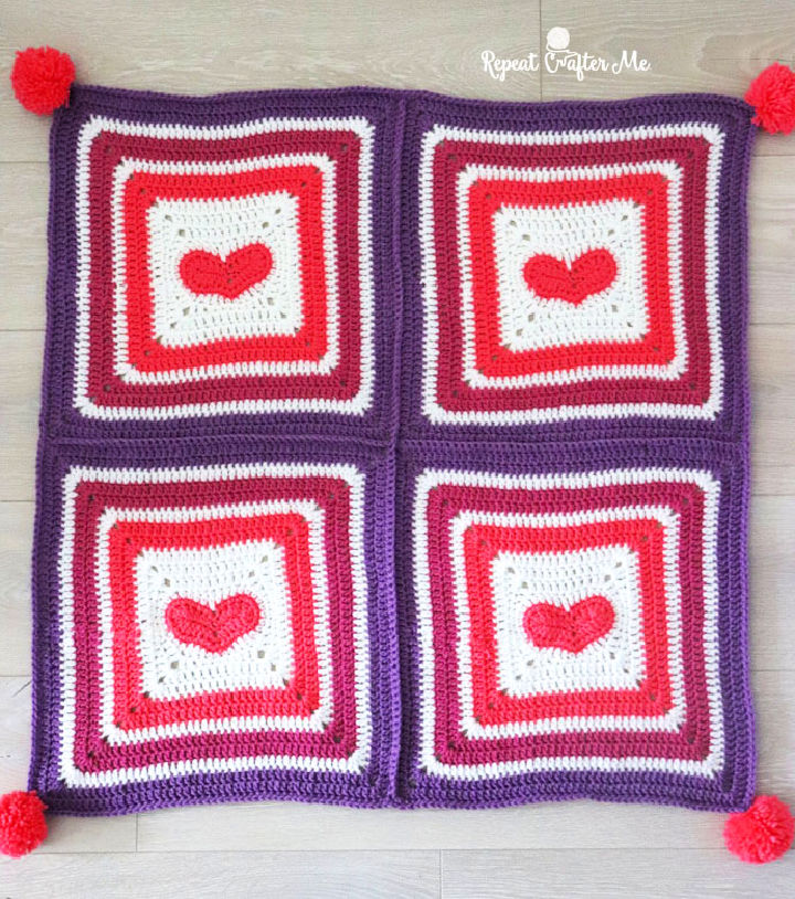25 Free Crochet Heart Blanket Patterns Blitsy