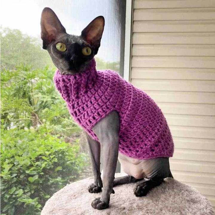 14 Free Crochet Cat Sweater Patterns - Blitsy