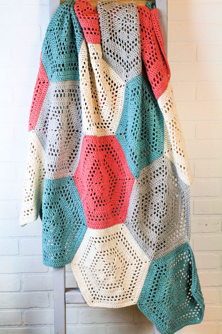 25 Free Crochet Hexagon Blanket Patterns - Blitsy