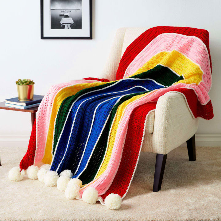 25 Free Crochet Rainbow Blanket Patterns - Blitsy