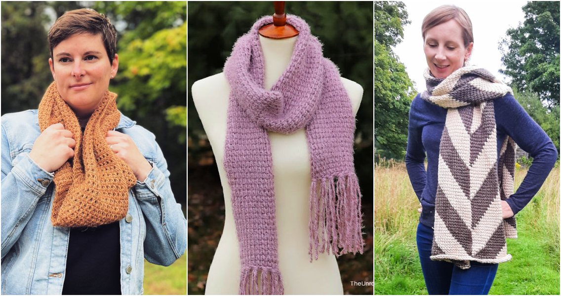 25 Free Tunisian Crochet Scarf Patterns - Blitsy